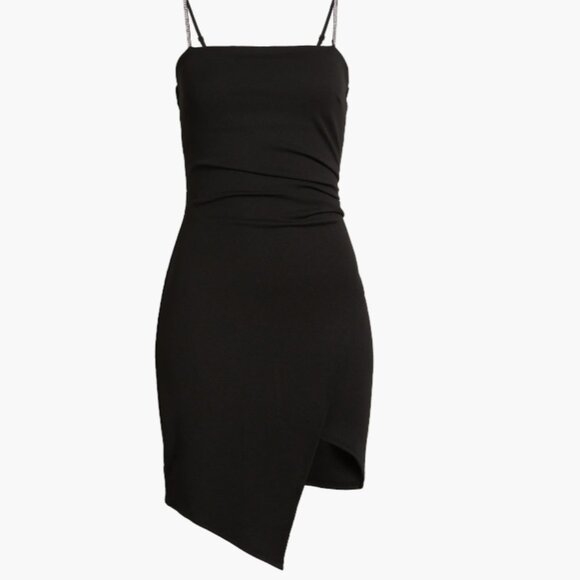 Emerald Sundae Elegant Black Asymmetrical Dress Size Medium NWOT - Picture 4 of 14